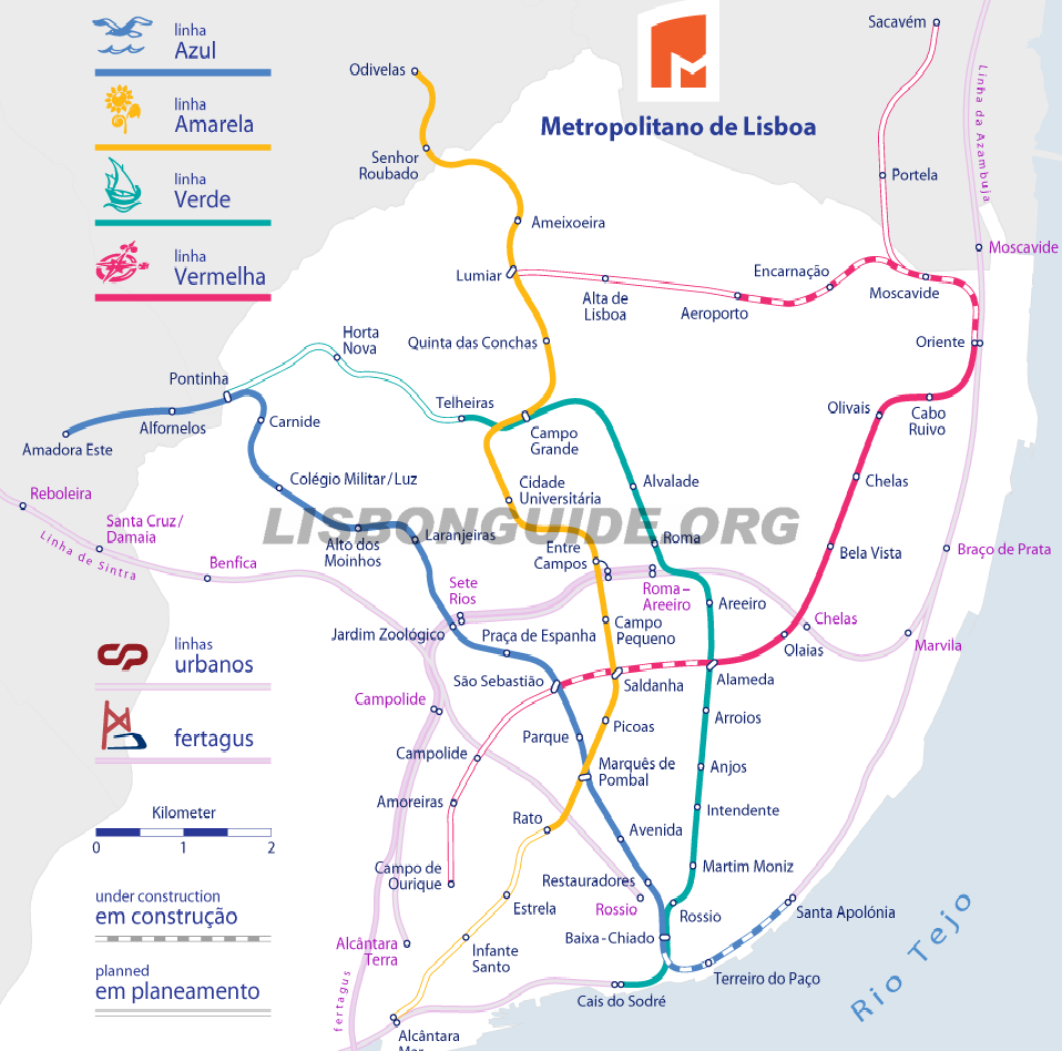 Lisbon Metro Subway Underground Map PDF The Lisbon Guide Updated 