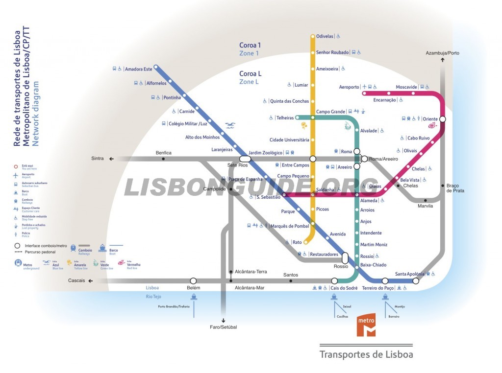 Tips Tricks 5 Ways To Go From Lisbon Airport To Downtown City Centre   Lisbon Subway Metro Tube Underground Map 1024x762 