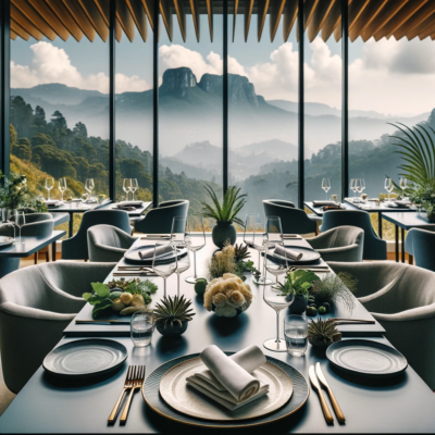 sintra-michelin-star-penha-longa_An elegantly set table in a modern, minimalistic dining room with a view of the Sintra mountains in the background, representing a high-end Michelin-s sintra-michelin-star-penha-longa_An elegantly set table in a modern, minimalistic dining room with a view of the Sintra mountains in the background, representing a high-end Michelin-s